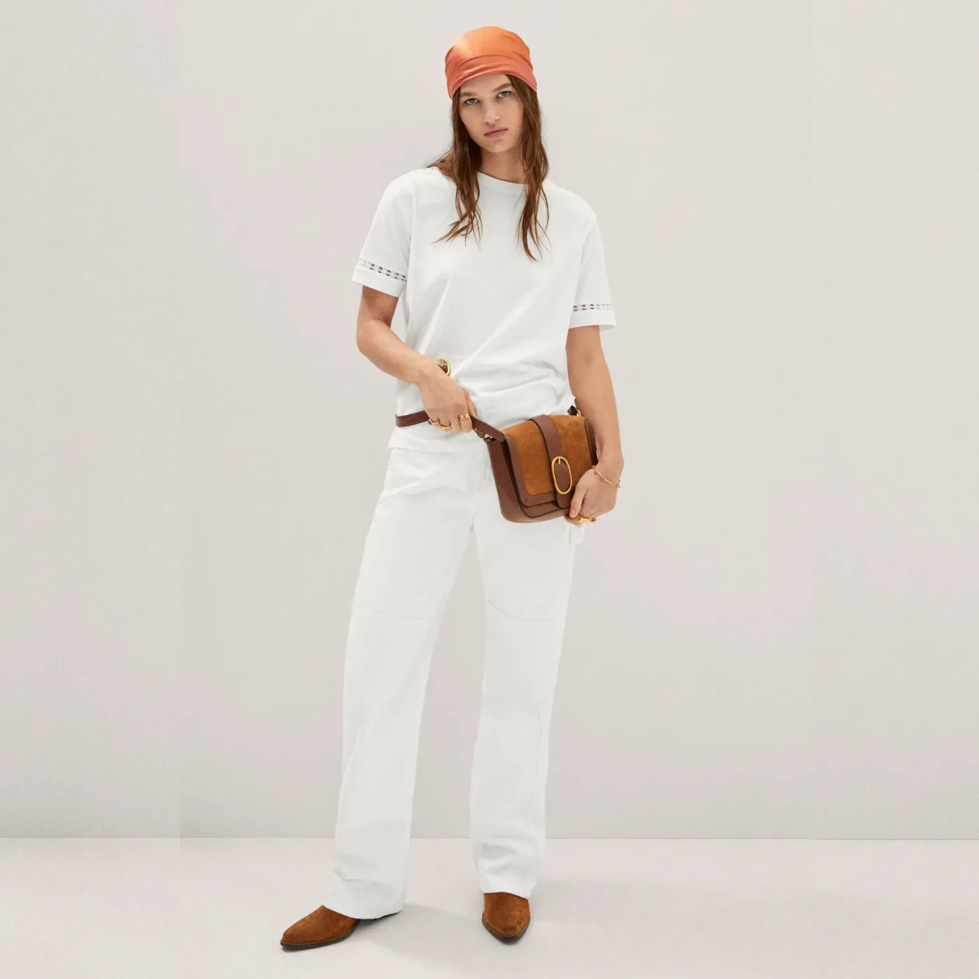 Embroidered White Cotton T-Shirt - Image 2